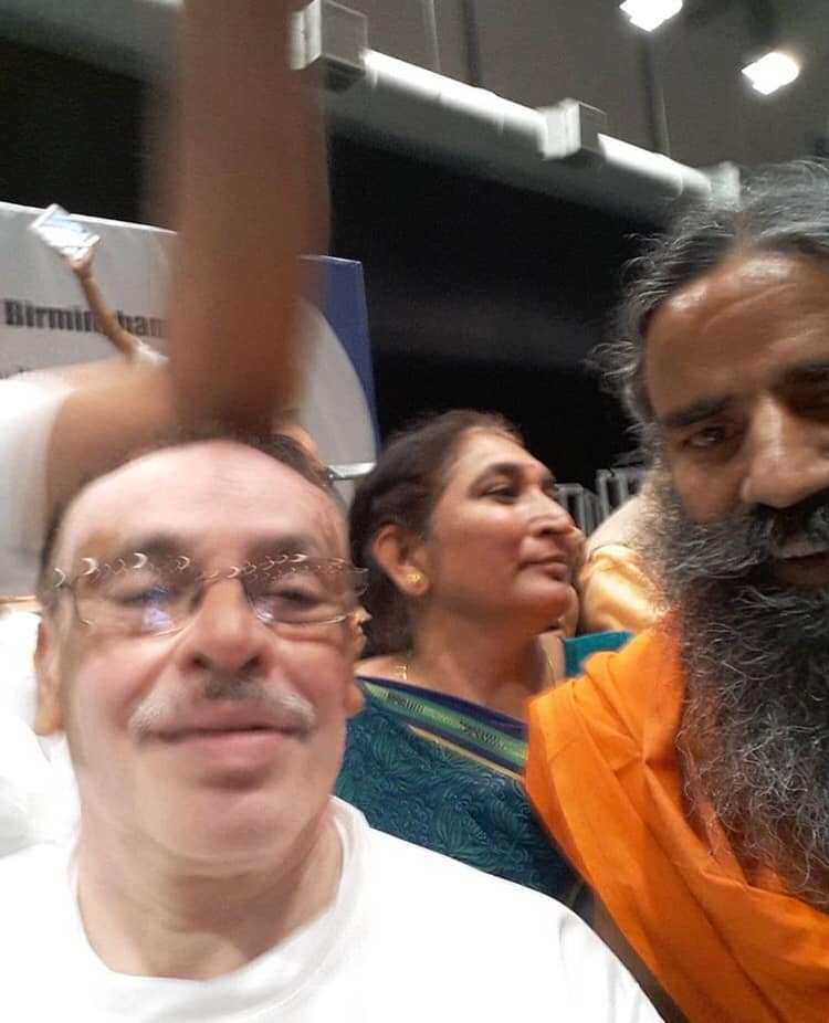 Dad with Swami Ramdev